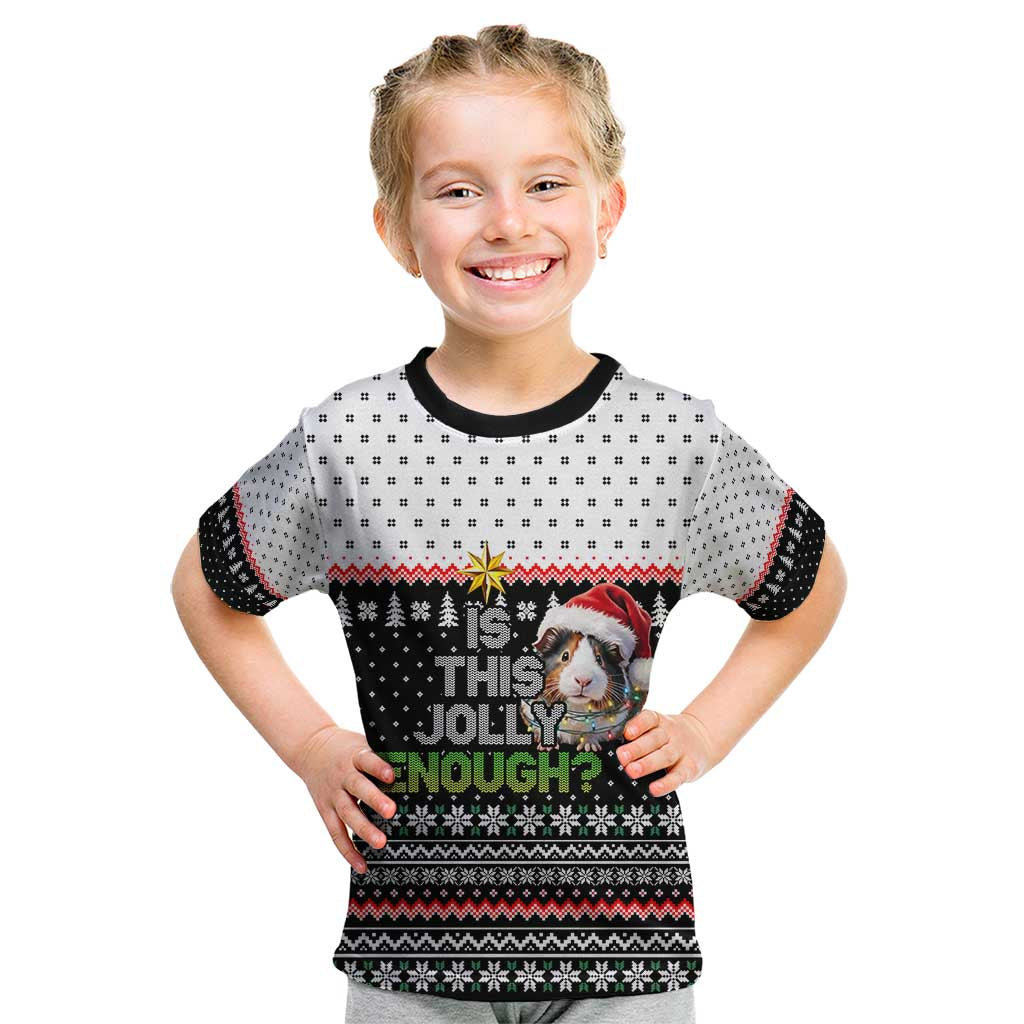 Christmas Is It Jolly Enough Guinea Pig Kid T Shirt Xmas Holiday Patterns - Wonder Print Shop