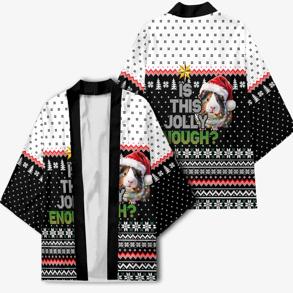 Christmas Is It Jolly Enough Guinea Pig Kimono Xmas Holiday Patterns - Wonder Print Shop