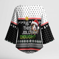 Christmas Is It Jolly Enough Guinea Pig Kimono Sleeve Blouse Xmas Holiday Patterns - Wonder Print Shop