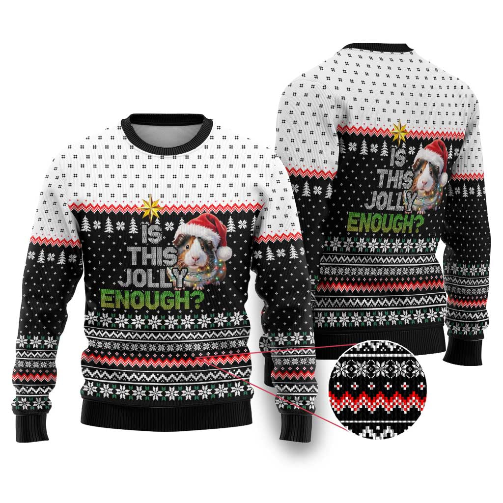 Christmas Is It Jolly Enough Guinea Pig Ugly Christmas Sweater Xmas Holiday Patterns - Wonder Print Shop