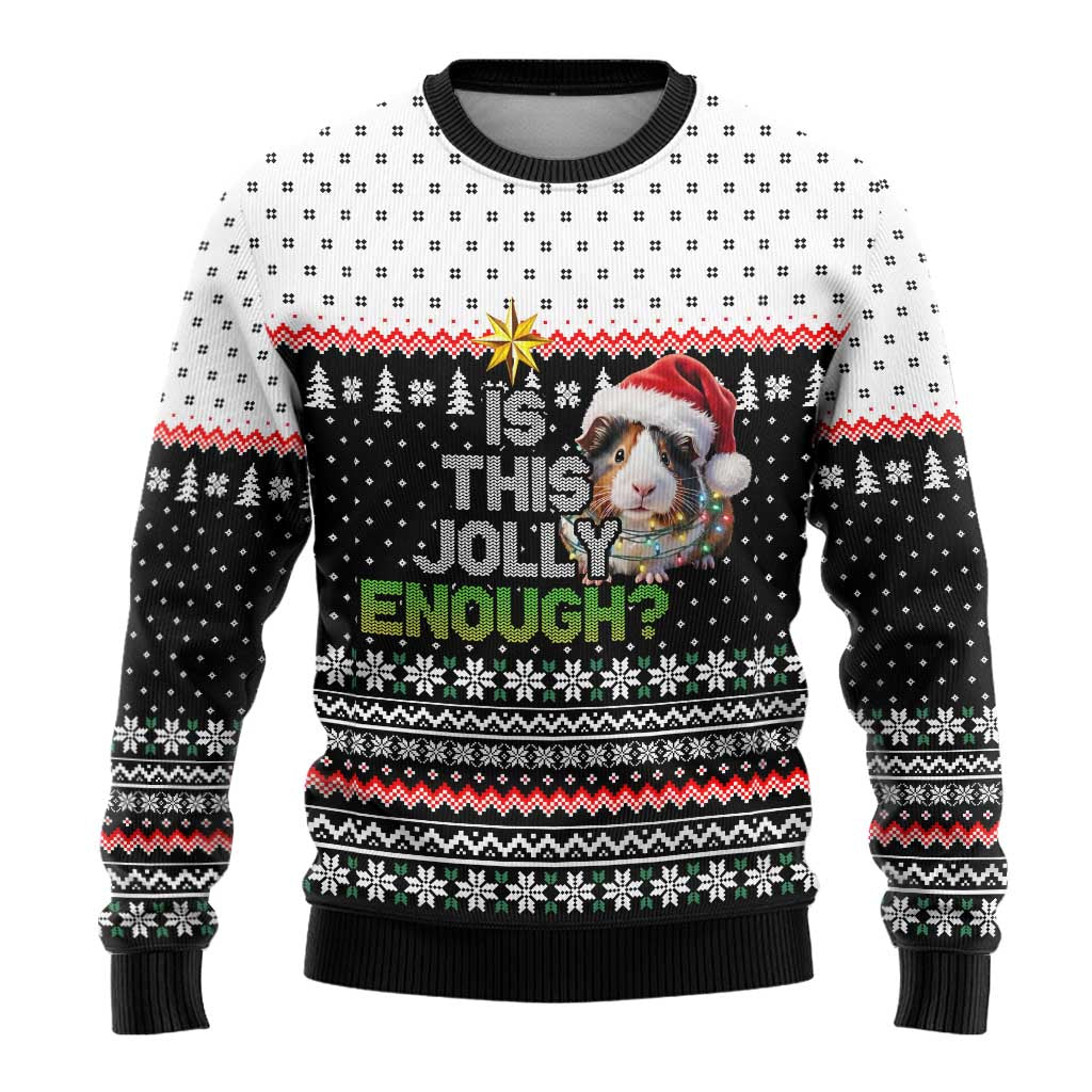 Christmas Is It Jolly Enough Guinea Pig Ugly Christmas Sweater Xmas Holiday Patterns - Wonder Print Shop