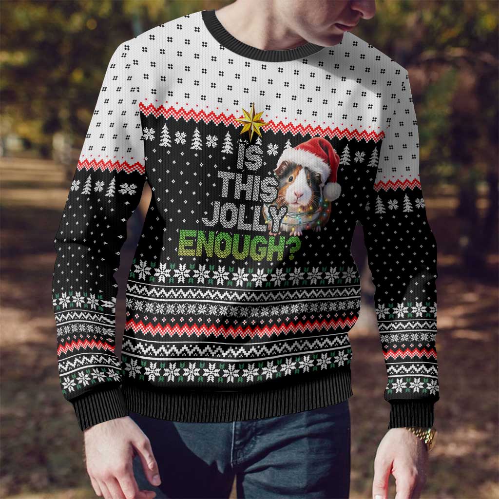 Christmas Is It Jolly Enough Guinea Pig Ugly Christmas Sweater Xmas Holiday Patterns - Wonder Print Shop