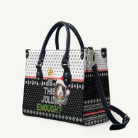 Christmas Is It Jolly Enough Guinea Pig Leather Bag Xmas Holiday Patterns - Wonder Print Shop