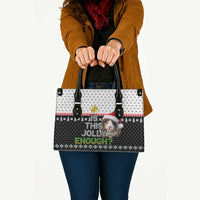 Christmas Is It Jolly Enough Guinea Pig Leather Bag Xmas Holiday Patterns - Wonder Print Shop