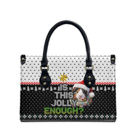 Christmas Is It Jolly Enough Guinea Pig Leather Bag Xmas Holiday Patterns - Wonder Print Shop