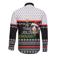 Christmas Is It Jolly Enough Guinea Pig Long Sleeve Button Shirt Xmas Holiday Patterns - Wonder Print Shop