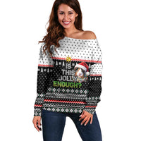 Christmas Is It Jolly Enough Guinea Pig Off Shoulder Sweater Xmas Holiday Patterns - Wonder Print Shop