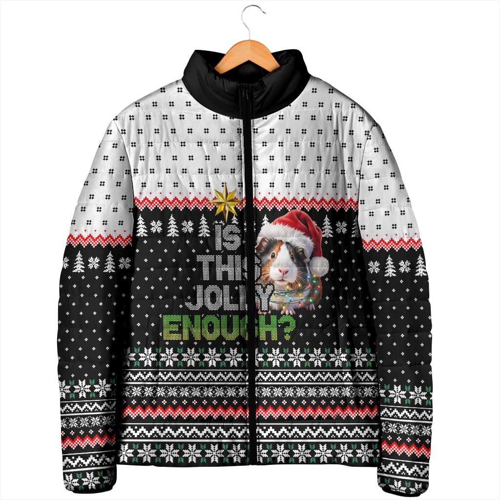 Christmas Is It Jolly Enough Guinea Pig Padded Jacket Xmas Holiday Patterns - Wonder Print Shop