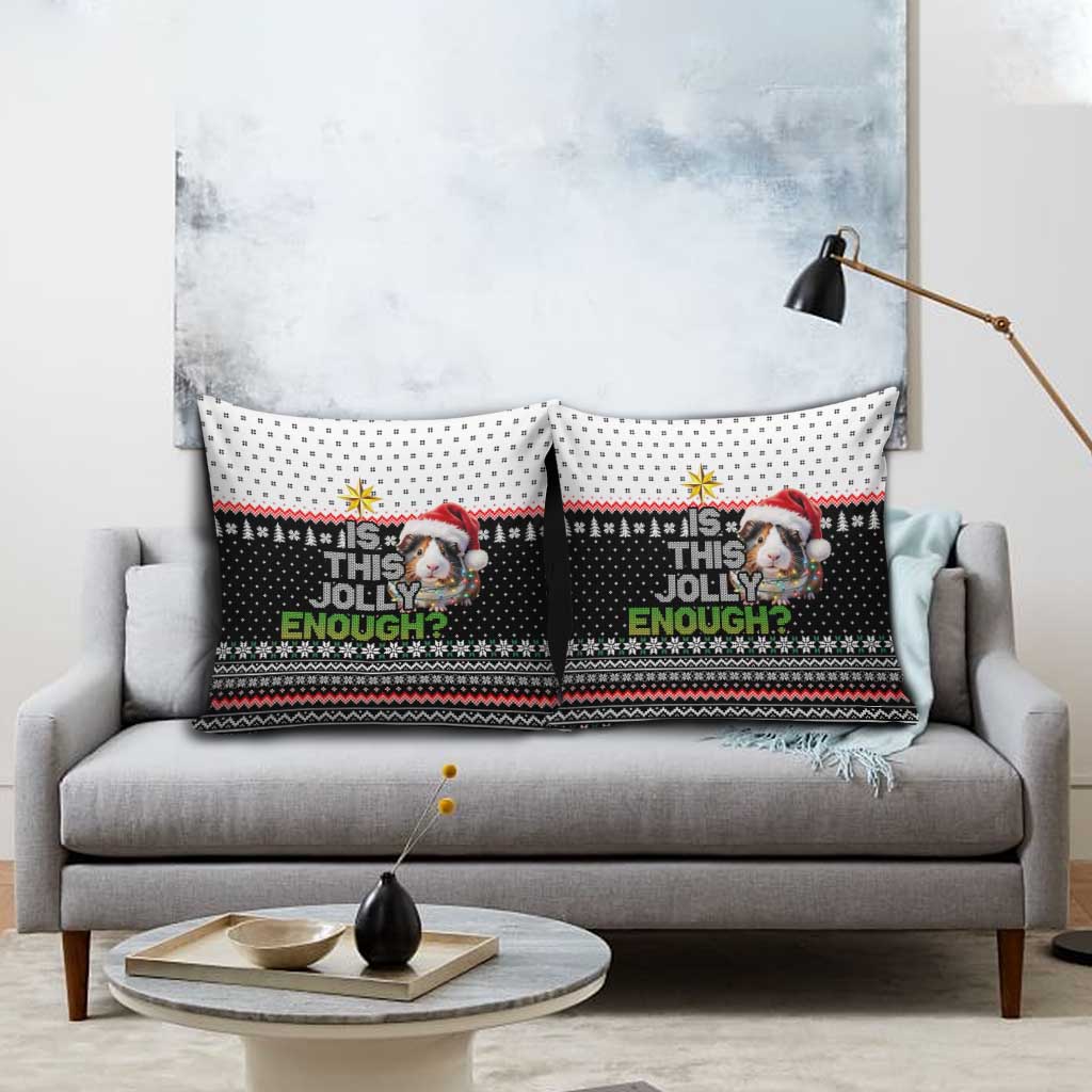 Christmas Is It Jolly Enough Guinea Pig Pillow Cover Xmas Holiday Patterns - Wonder Print Shop