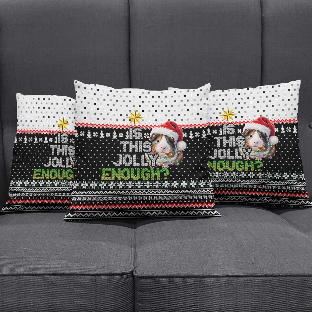 Christmas Is It Jolly Enough Guinea Pig Pillow Cover Xmas Holiday Patterns - Wonder Print Shop