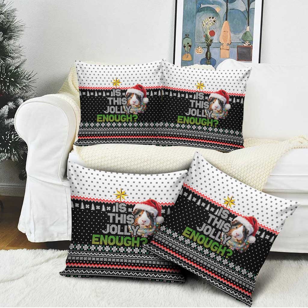 Christmas Is It Jolly Enough Guinea Pig Pillow Cover Xmas Holiday Patterns - Wonder Print Shop