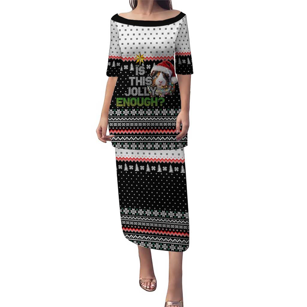 Christmas Is It Jolly Enough Guinea Pig Puletasi Xmas Holiday Patterns - Wonder Print Shop
