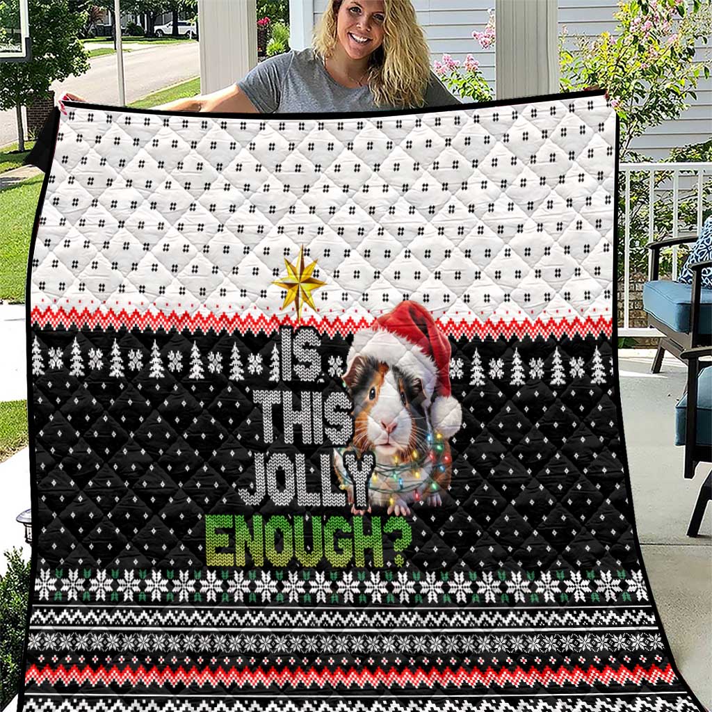 Christmas Is It Jolly Enough Guinea Pig Quilt Xmas Holiday Patterns - Wonder Print Shop
