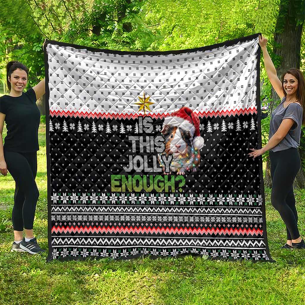 Christmas Is It Jolly Enough Guinea Pig Quilt Xmas Holiday Patterns - Wonder Print Shop
