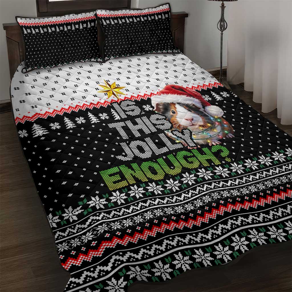 Christmas Is It Jolly Enough Guinea Pig Quilt Bed Set Xmas Holiday Patterns - Wonder Print Shop