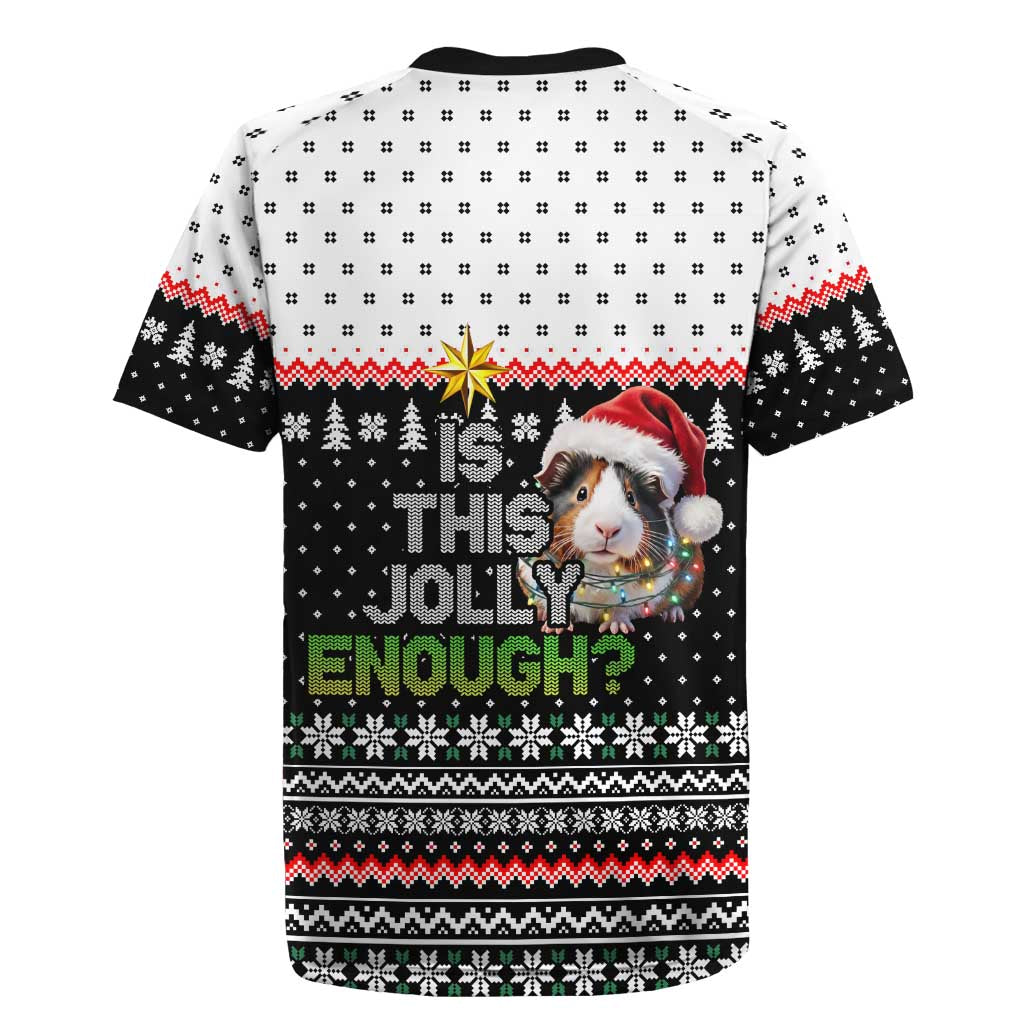 Christmas Is It Jolly Enough Guinea Pig Rugby Jersey Xmas Holiday Patterns - Wonder Print Shop