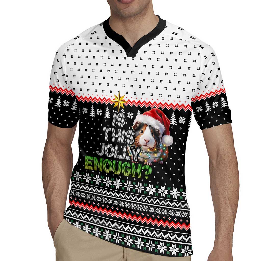 Christmas Is It Jolly Enough Guinea Pig Rugby Jersey Xmas Holiday Patterns - Wonder Print Shop