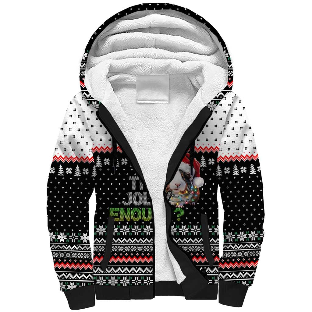 Christmas Is It Jolly Enough Guinea Pig Sherpa Hoodie Xmas Holiday Patterns - Wonder Print Shop
