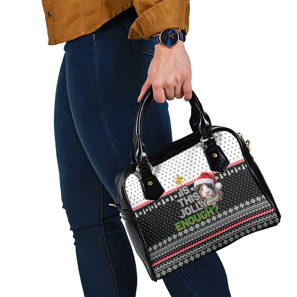 Christmas Is It Jolly Enough Guinea Pig Shoulder Handbag Xmas Holiday Patterns - Wonder Print Shop