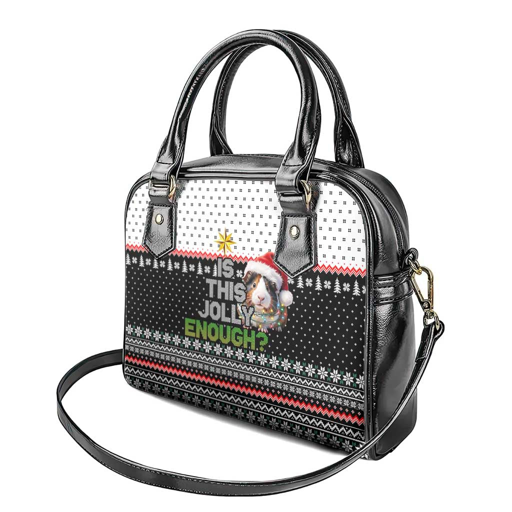 Christmas Is It Jolly Enough Guinea Pig Shoulder Handbag Xmas Holiday Patterns - Wonder Print Shop