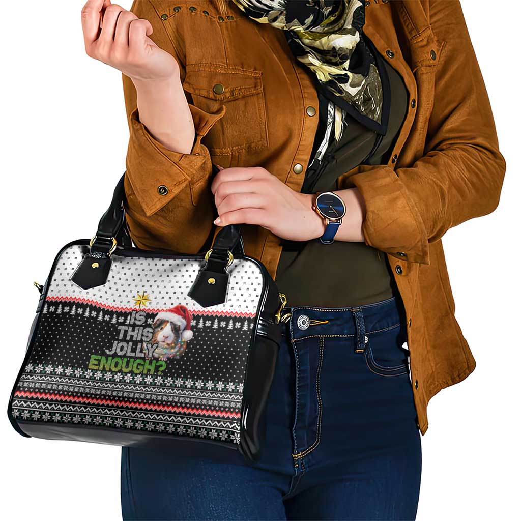 Christmas Is It Jolly Enough Guinea Pig Shoulder Handbag Xmas Holiday Patterns - Wonder Print Shop