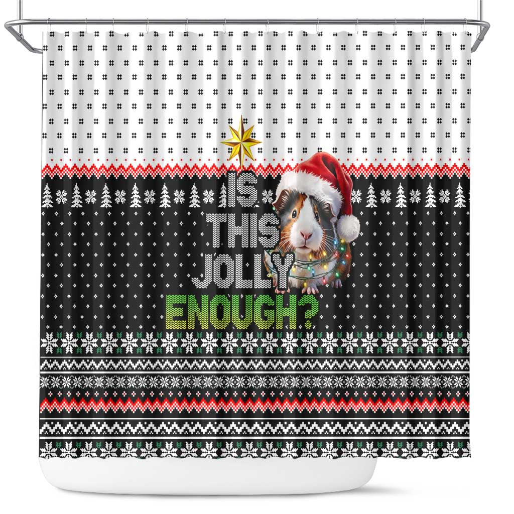 Christmas Is It Jolly Enough Guinea Pig Shower Curtain Xmas Holiday Patterns - Wonder Print Shop