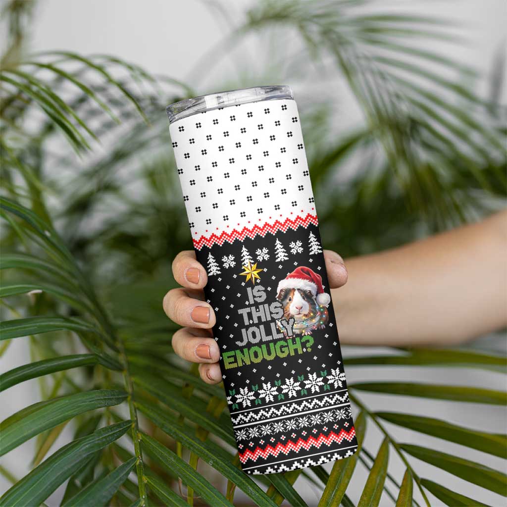 Christmas Is It Jolly Enough Guinea Pig Skinny Tumbler Xmas Holiday Patterns - Wonder Print Shop