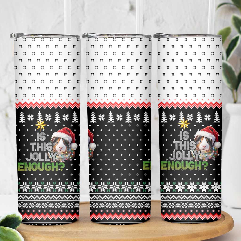 Christmas Is It Jolly Enough Guinea Pig Skinny Tumbler Xmas Holiday Patterns - Wonder Print Shop