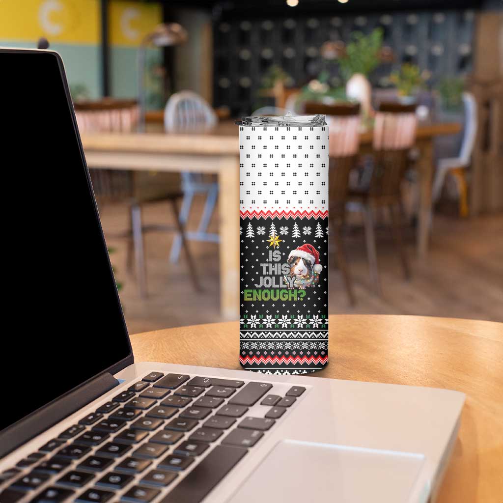 Christmas Is It Jolly Enough Guinea Pig Skinny Tumbler Xmas Holiday Patterns - Wonder Print Shop