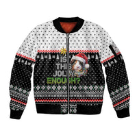 Christmas Is It Jolly Enough Guinea Pig Sleeve Zip Bomber Jacket Xmas Holiday Patterns - Wonder Print Shop