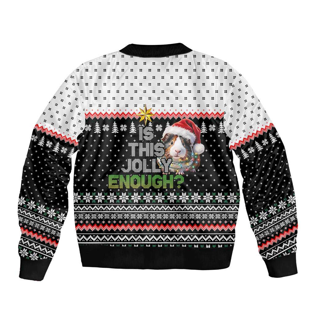 Christmas Is It Jolly Enough Guinea Pig Sleeve Zip Bomber Jacket Xmas Holiday Patterns - Wonder Print Shop