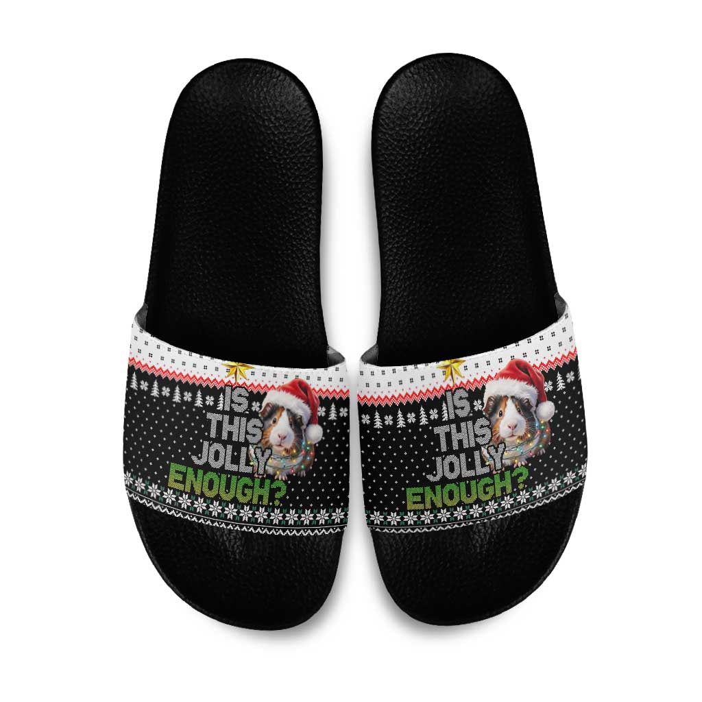 Christmas Is It Jolly Enough Guinea Pig Slide Sandals Xmas Holiday Patterns - Wonder Print Shop
