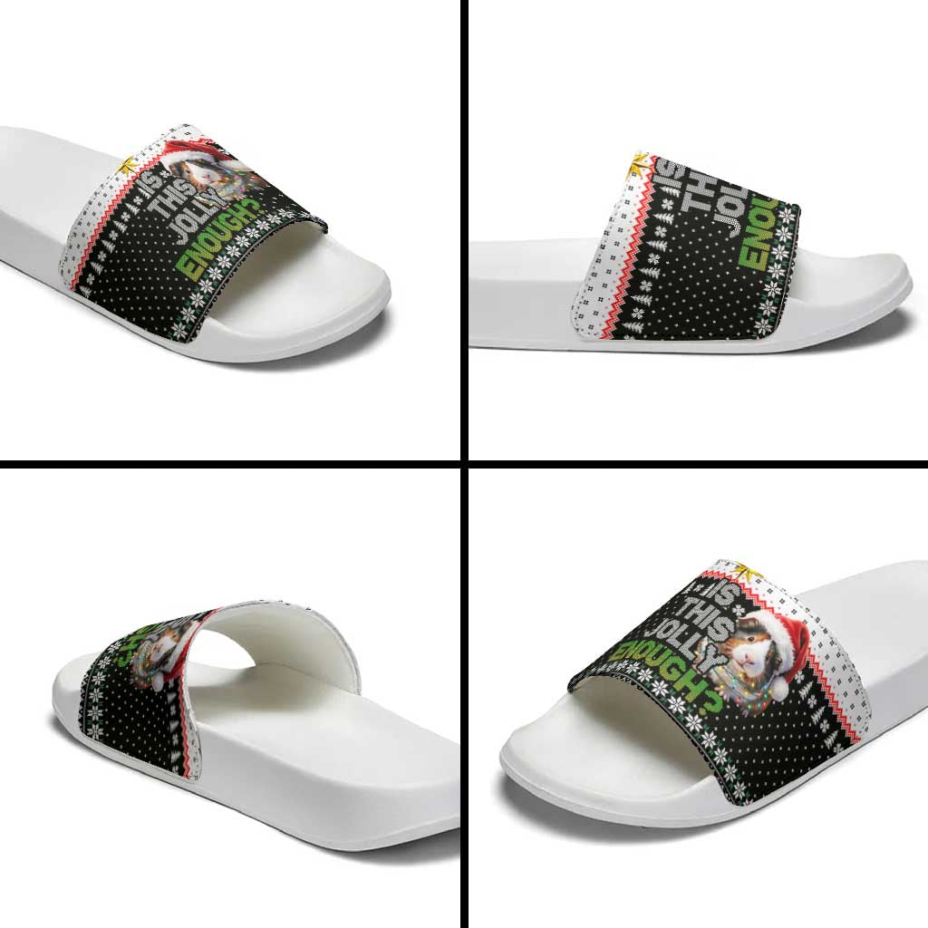 Christmas Is It Jolly Enough Guinea Pig Slide Sandals Xmas Holiday Patterns - Wonder Print Shop