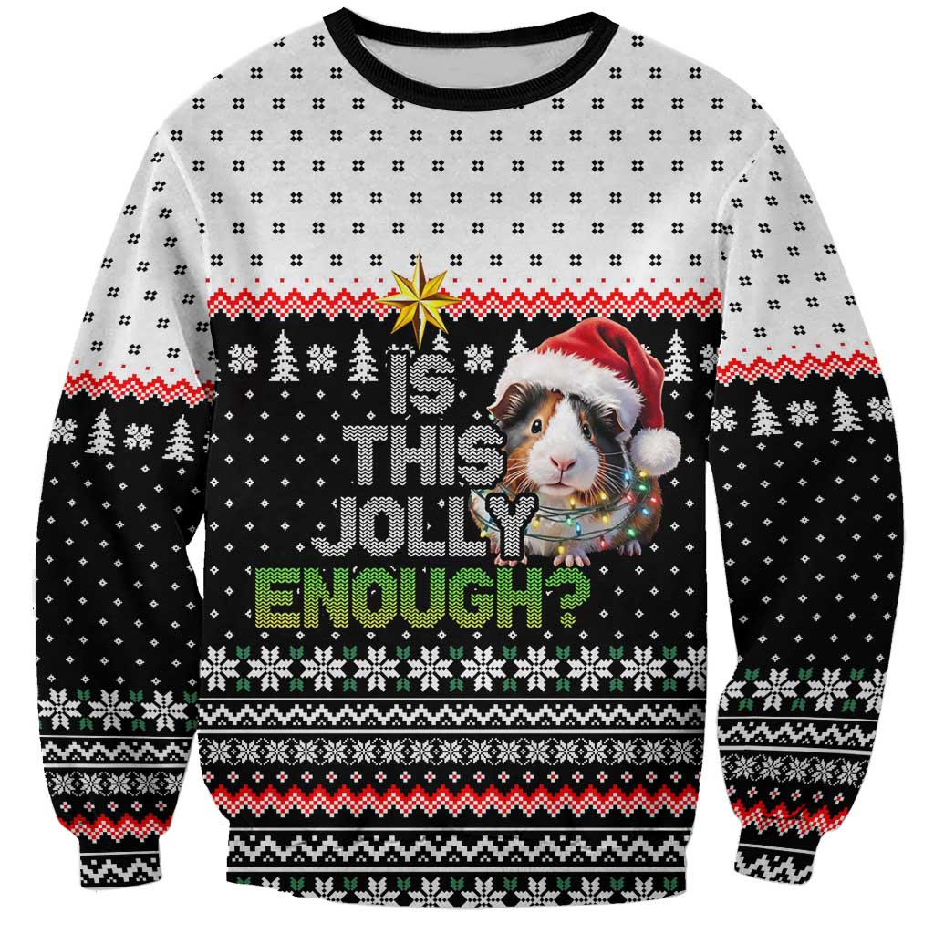 Christmas Is It Jolly Enough Guinea Pig Sweatshirt Xmas Holiday Patterns - Wonder Print Shop