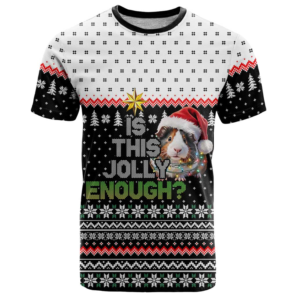 Christmas Is It Jolly Enough Guinea Pig T Shirt Xmas Holiday Patterns - Wonder Print Shop