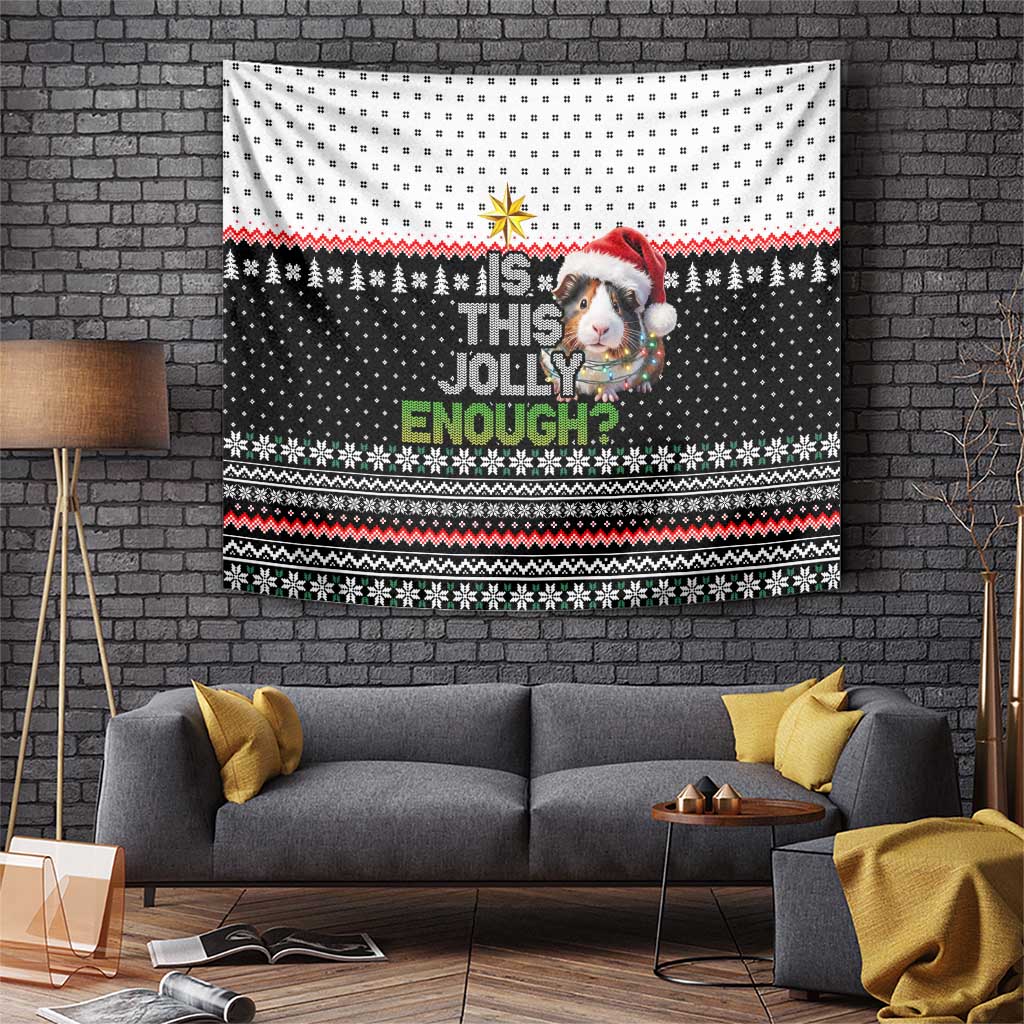 Christmas Is It Jolly Enough Guinea Pig Tapestry Xmas Holiday Patterns - Wonder Print Shop