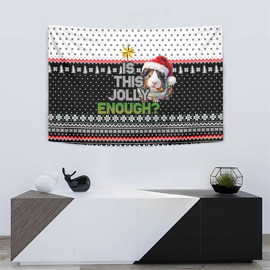 Christmas Is It Jolly Enough Guinea Pig Tapestry Xmas Holiday Patterns - Wonder Print Shop