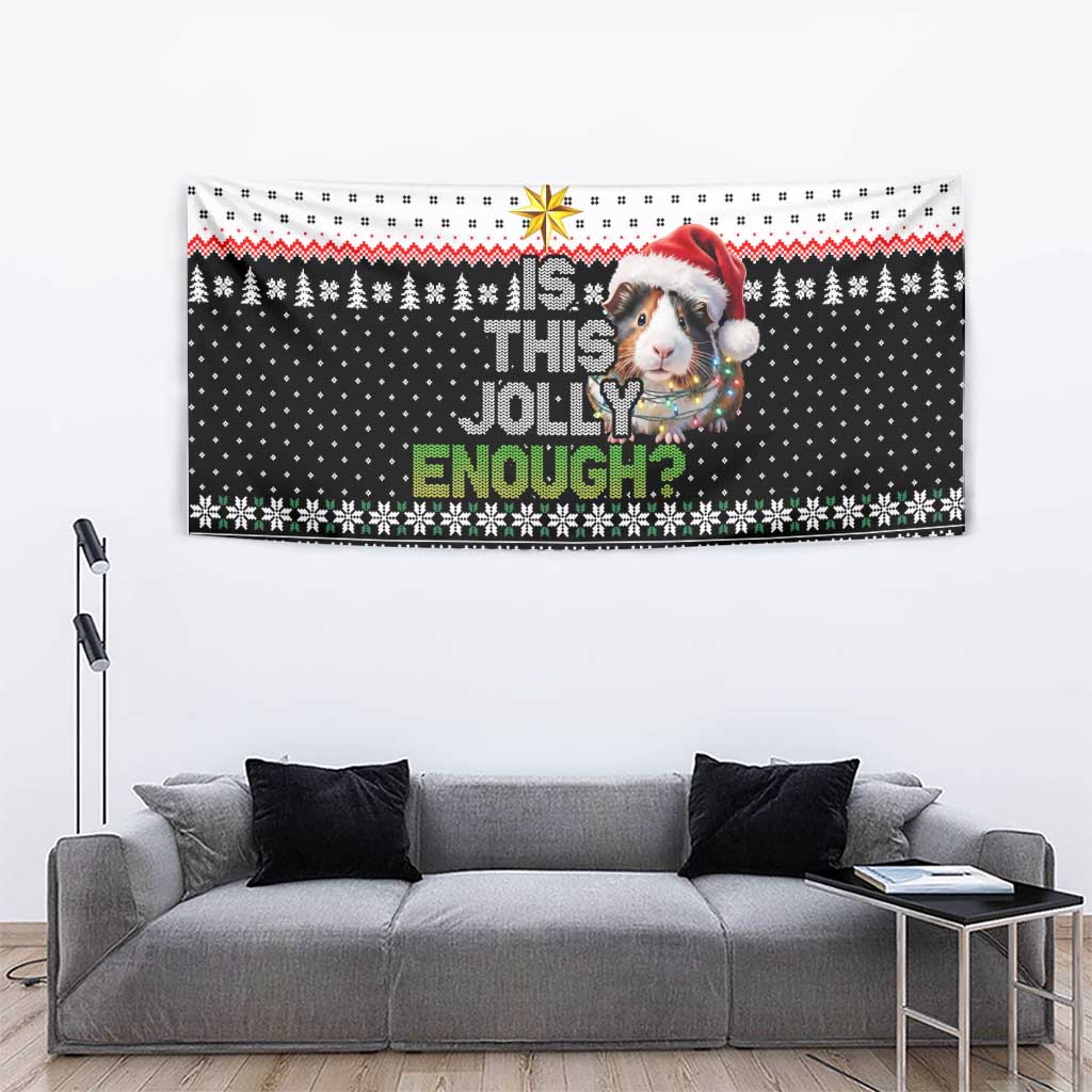 Christmas Is It Jolly Enough Guinea Pig Tapestry Xmas Holiday Patterns - Wonder Print Shop