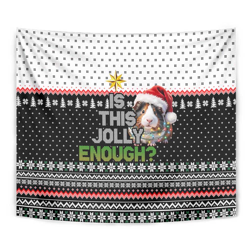 Christmas Is It Jolly Enough Guinea Pig Tapestry Xmas Holiday Patterns - Wonder Print Shop