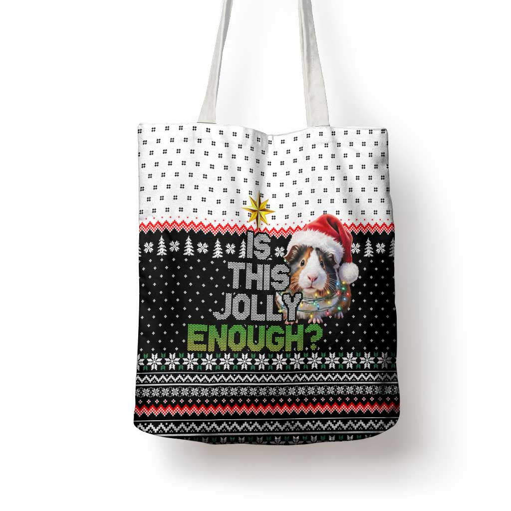 Christmas Is It Jolly Enough Guinea Pig Tote Bag Xmas Holiday Patterns - Wonder Print Shop