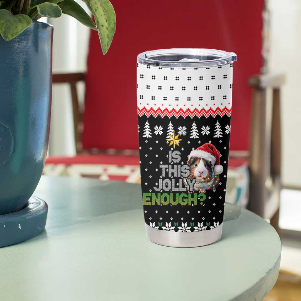 Christmas Is It Jolly Enough Guinea Pig Tumbler Cup Xmas Holiday Patterns - Wonder Print Shop
