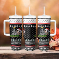 Christmas Is It Jolly Enough Guinea Pig Tumbler With Handle Xmas Holiday Patterns - Wonder Print Shop