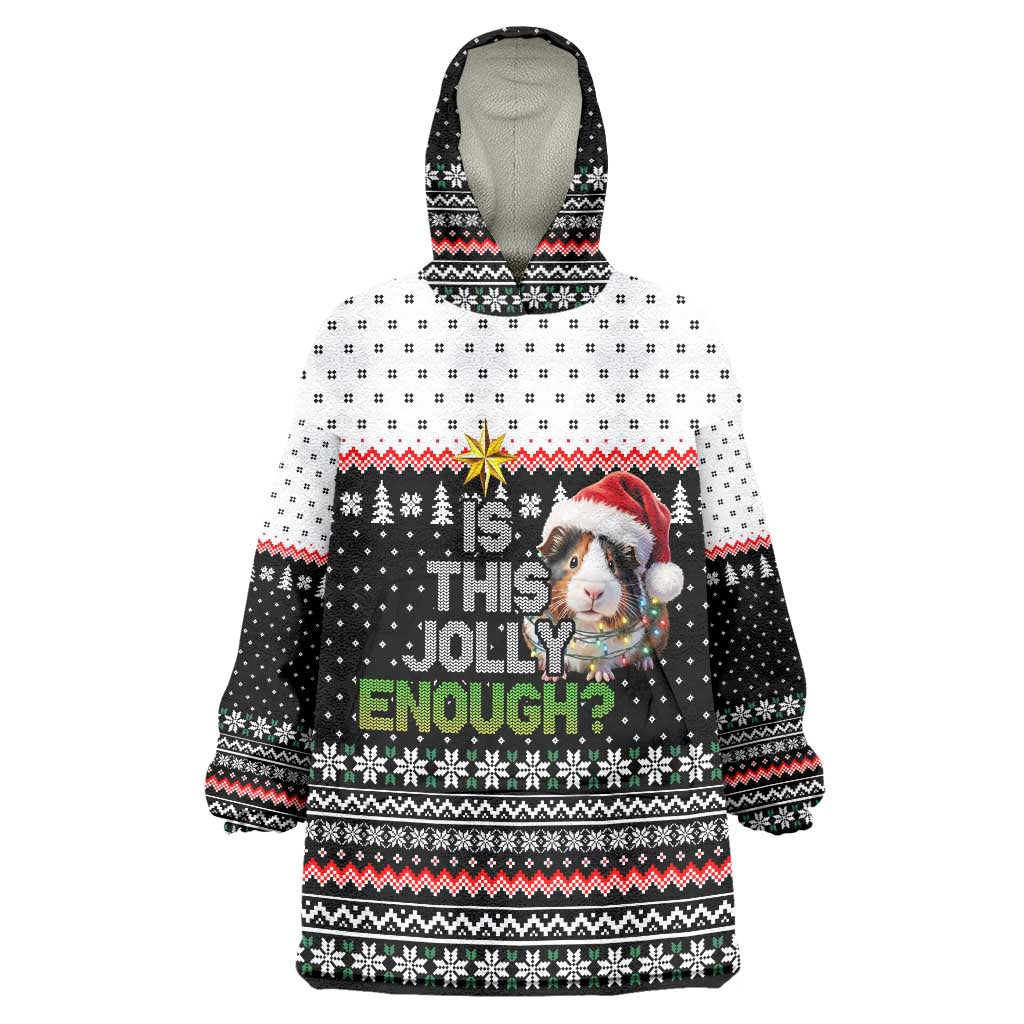 Christmas Is It Jolly Enough Guinea Pig Wearable Blanket Hoodie Xmas Holiday Patterns - Wonder Print Shop