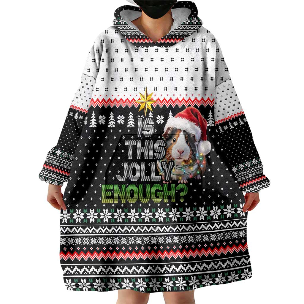 Christmas Is It Jolly Enough Guinea Pig Wearable Blanket Hoodie Xmas Holiday Patterns - Wonder Print Shop