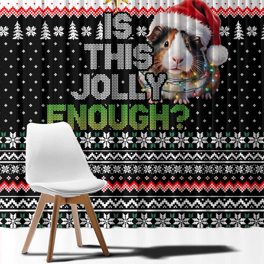 Christmas Is It Jolly Enough Guinea Pig Window Curtain Xmas Holiday Patterns - Wonder Print Shop