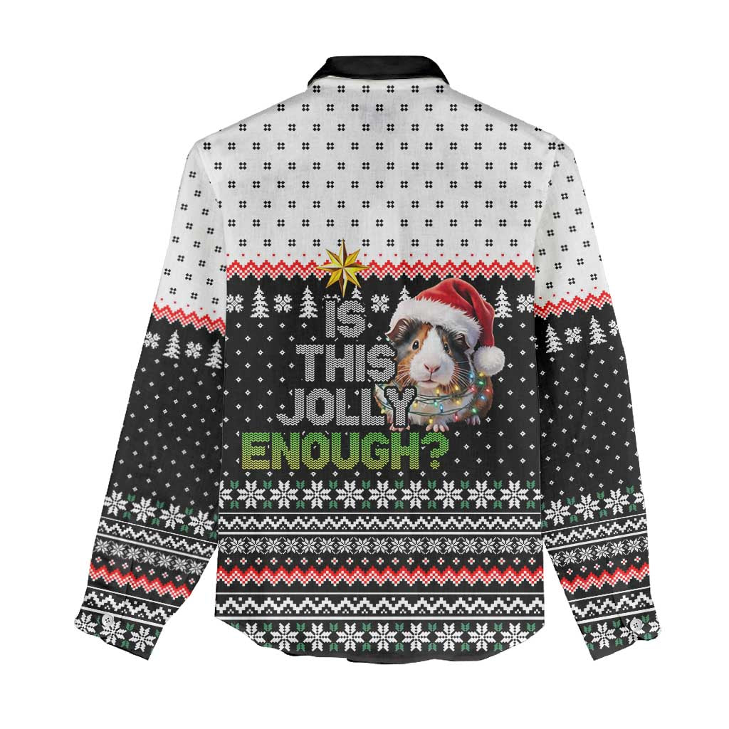 Christmas Is It Jolly Enough Guinea Pig Women Casual Shirt Xmas Holiday Patterns - Wonder Print Shop