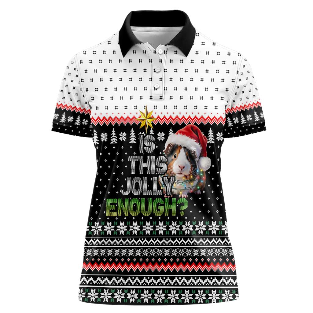 Christmas Is It Jolly Enough Guinea Pig Women Polo Shirt Xmas Holiday Patterns - Wonder Print Shop