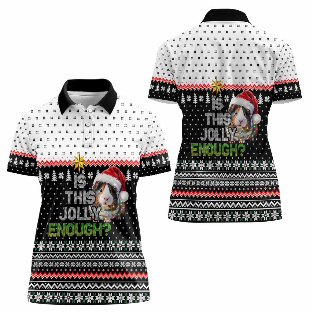 Christmas Is It Jolly Enough Guinea Pig Women Polo Shirt Xmas Holiday Patterns - Wonder Print Shop