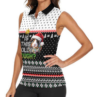 Christmas Is It Jolly Enough Guinea Pig Women Sleeveless Polo Shirt Xmas Holiday Patterns - Wonder Print Shop