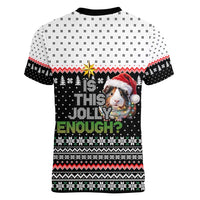 Christmas Is It Jolly Enough Guinea Pig Women V-Neck T-Shirt Xmas Holiday Patterns - Wonder Print Shop